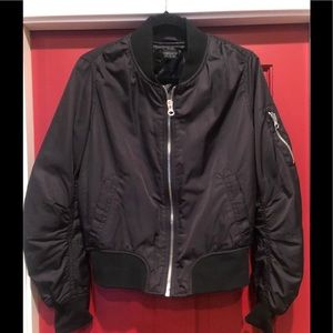 TopShop bomber jacket with silver zipper details